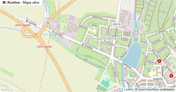 M. Koněva - mapa ulice