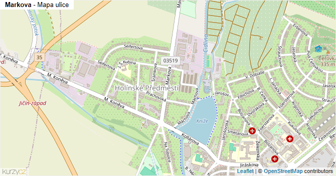 Markova - mapa ulice