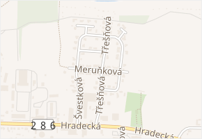 Meruňková v obci Jičín - mapa ulice