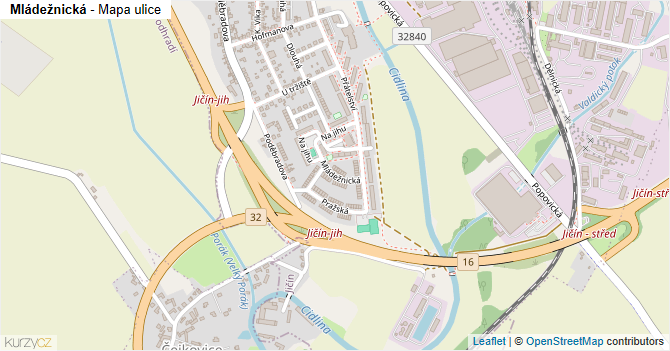 Mládežnická - mapa ulice