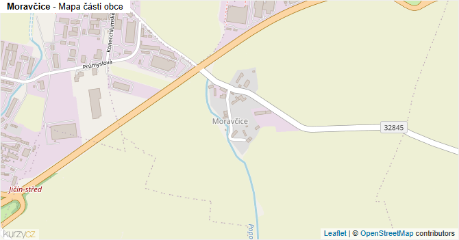 Moravčice - mapa části obce