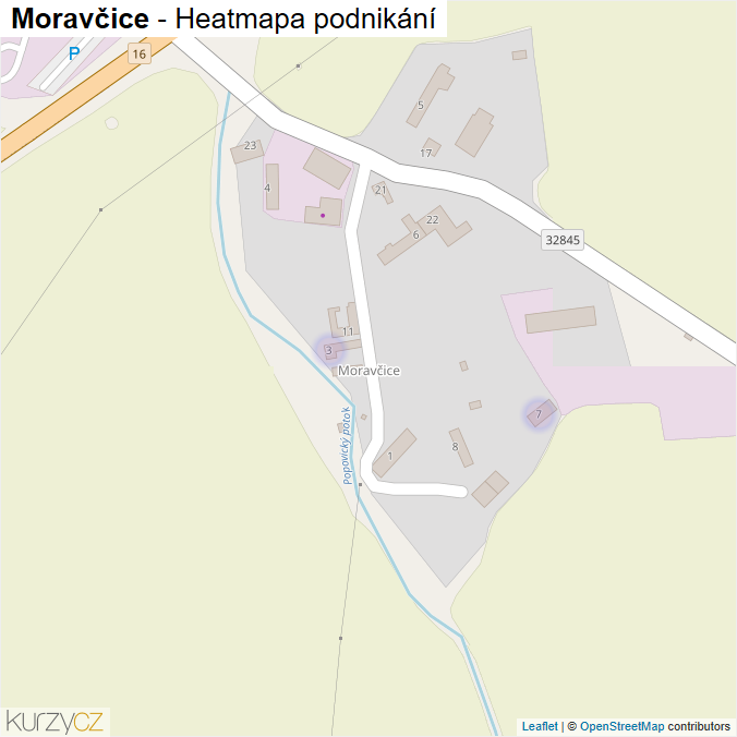 Mapa Moravčice - Firmy v části obce.