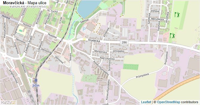 Moravčická - mapa ulice