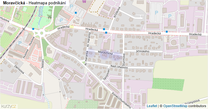 Moravčická - mapa podnikání