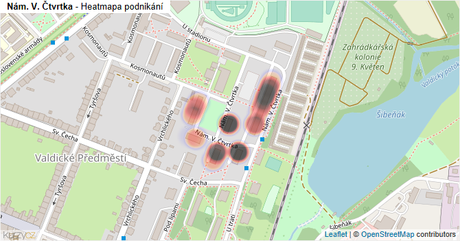 Nám. V. Čtvrtka - mapa podnikání