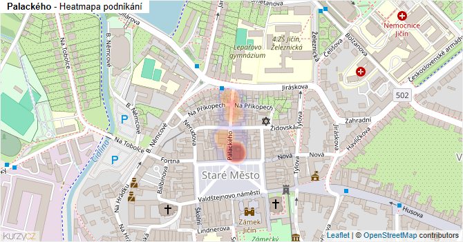 Palackého - mapa podnikání