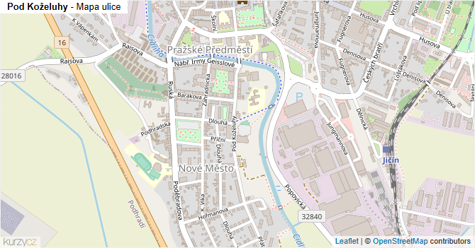 Pod Koželuhy - mapa ulice
