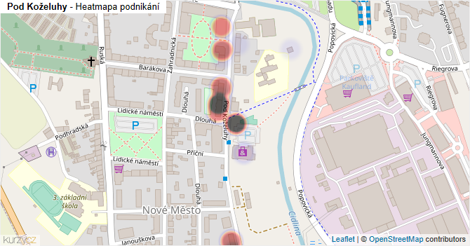 Pod Koželuhy - mapa podnikání