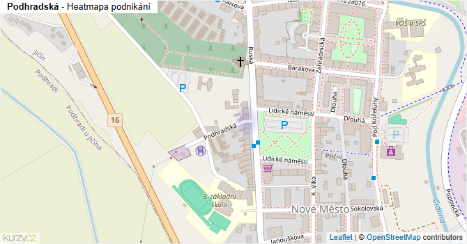 Podhradská - mapa podnikání