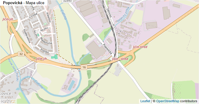 Popovická - mapa ulice