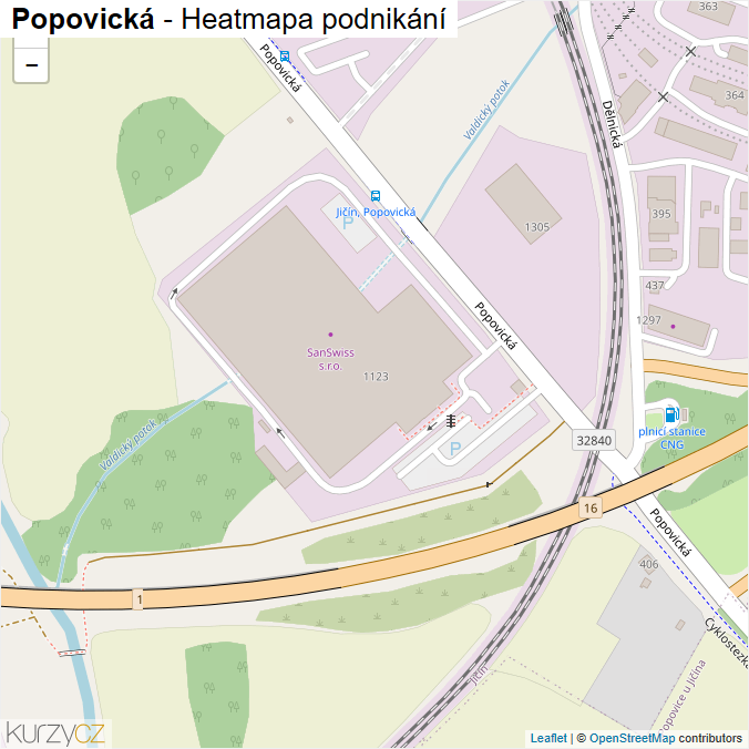 Mapa Popovická - Firmy v ulici.