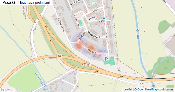 Pražská - mapa podnikání