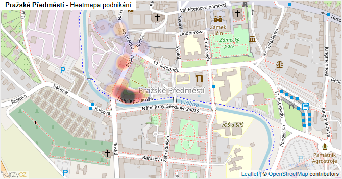 Pražské Předměstí - mapa podnikání