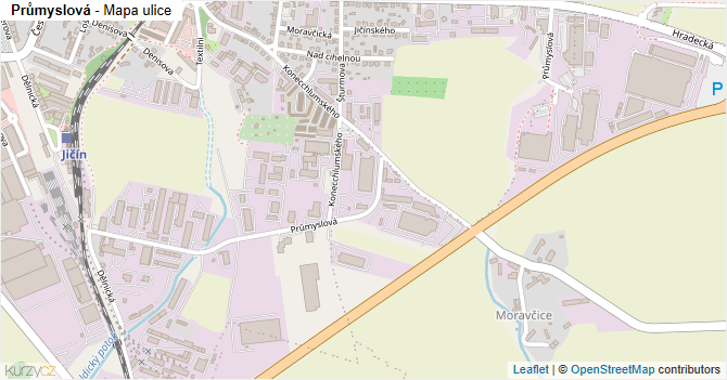 Průmyslová - mapa ulice