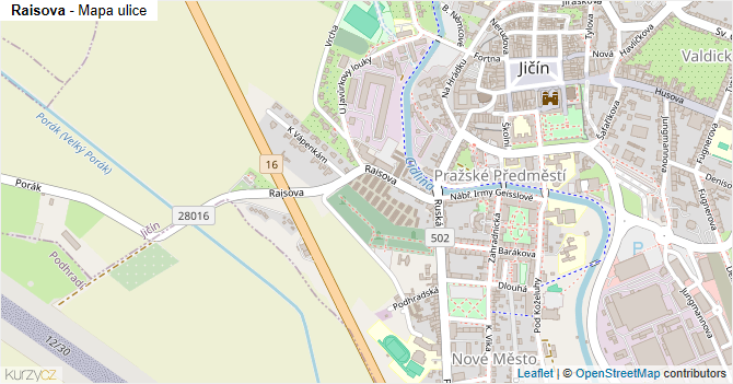 Raisova - mapa ulice