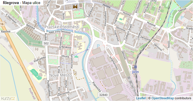 Riegrova - mapa ulice