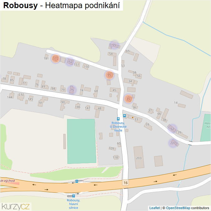 Mapa Robousy - Firmy v části obce.