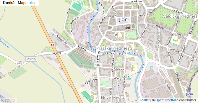 Ruská - mapa ulice