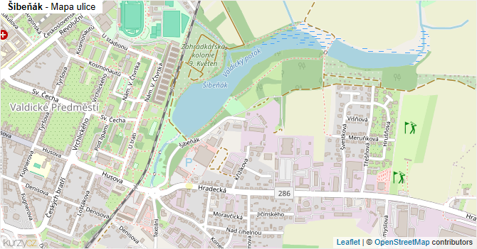 Šibeňák - mapa ulice