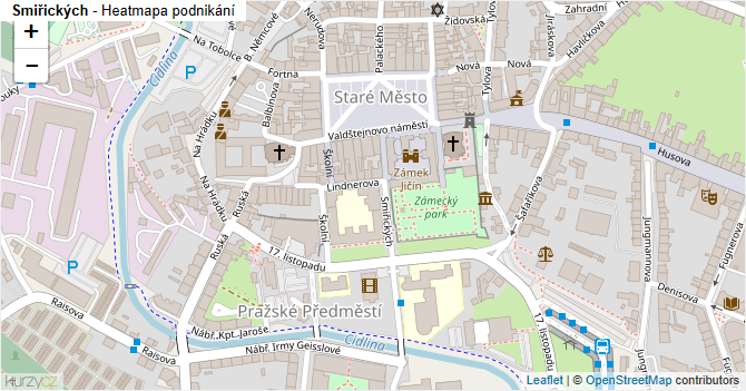 Smiřických - mapa podnikání