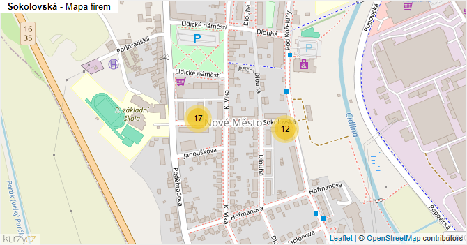 Sokolovská - mapa firem