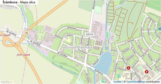 Šrámkova - mapa ulice