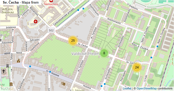 Sv. Čecha - mapa firem