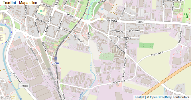 Textilní - mapa ulice
