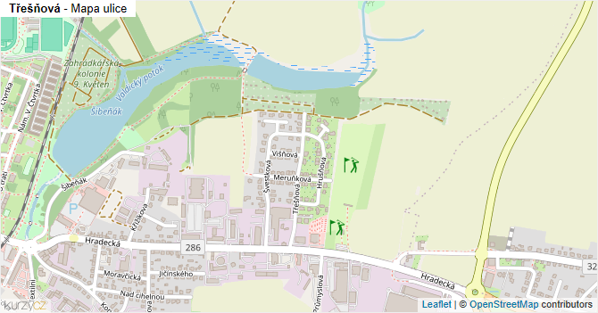 Třešňová - mapa ulice