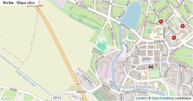 Vrcha - mapa ulice