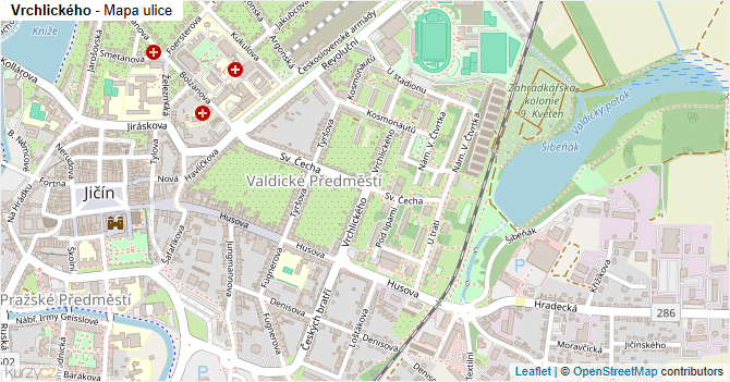 Vrchlického - mapa ulice