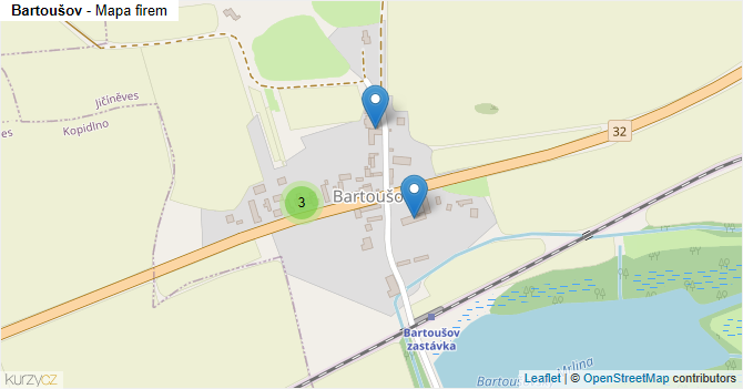 Bartoušov - mapa firem
