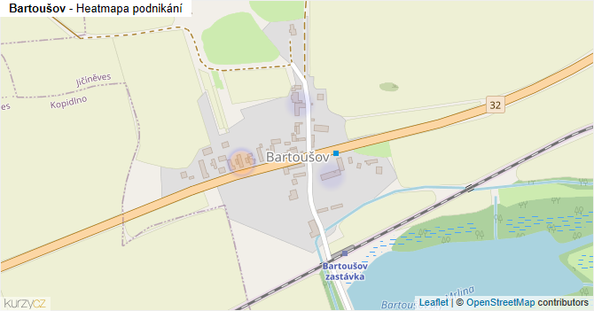 Bartoušov - mapa podnikání