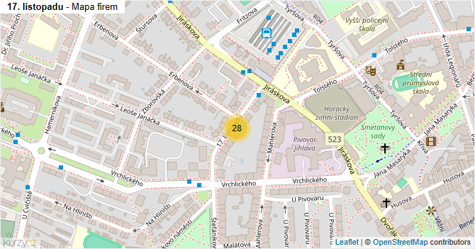 17. listopadu - mapa firem