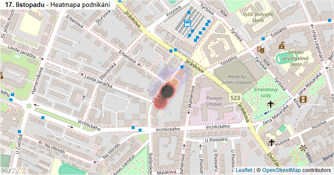 17. listopadu - mapa podnikání