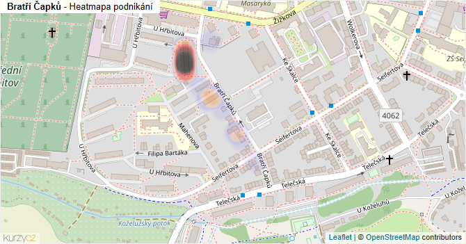 Bratří Čapků - mapa podnikání