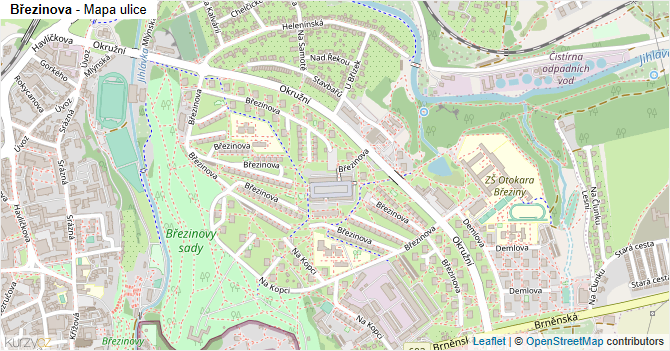 Březinova - mapa ulice