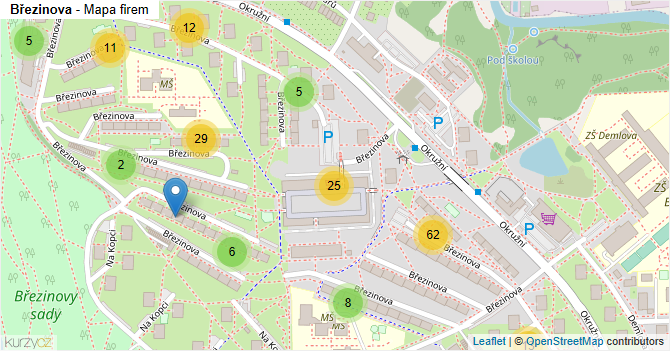 Březinova - mapa firem
