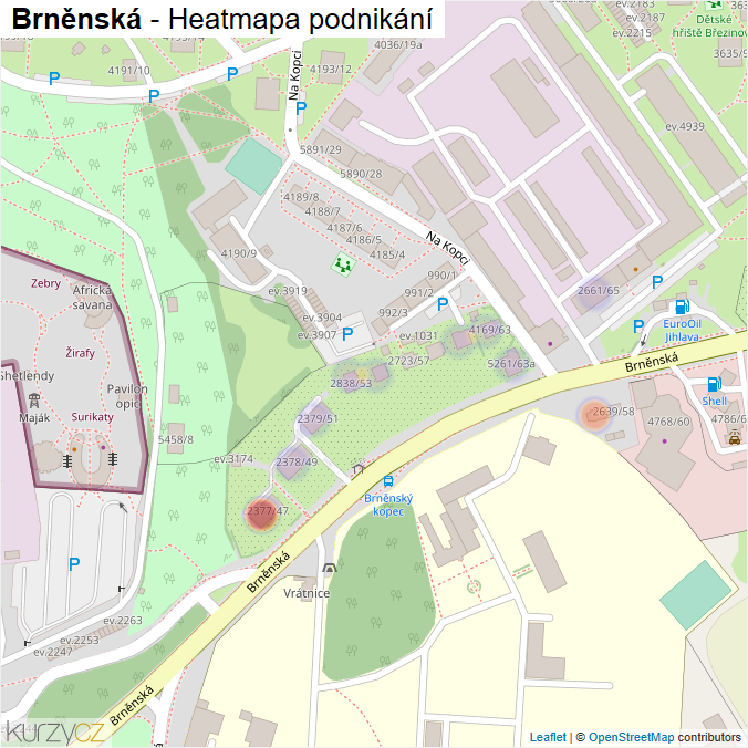 Mapa Brněnská - Firmy v ulici.