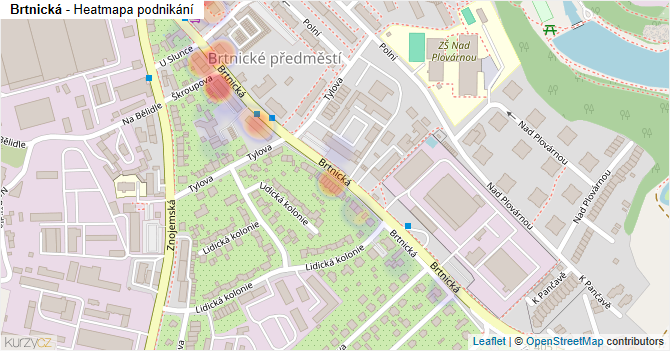 Brtnická - mapa podnikání