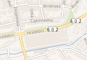 Čajkovského v obci Jihlava - mapa ulice