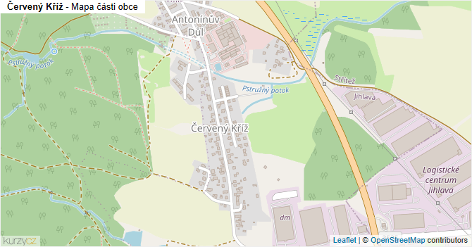 Červený Kříž - mapa části obce