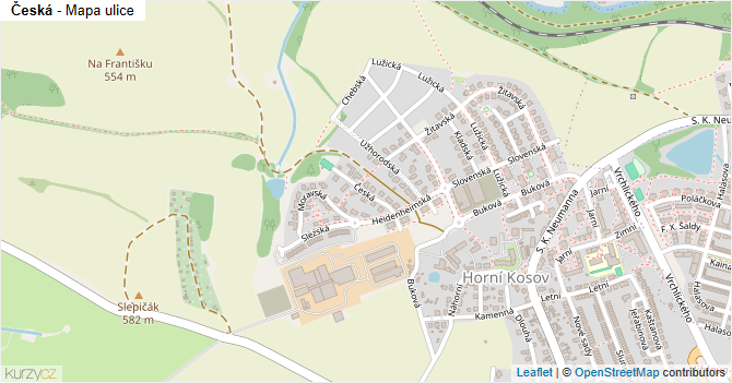 Česká - mapa ulice