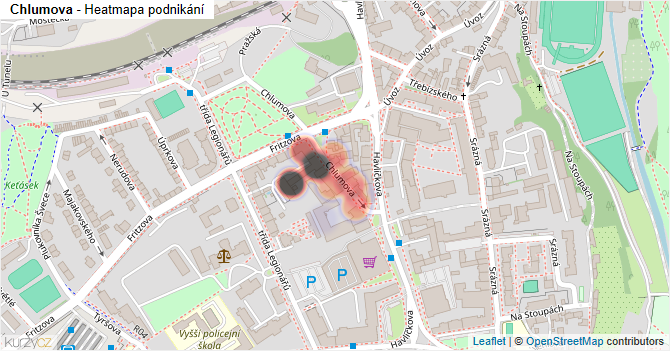 Chlumova - mapa podnikání