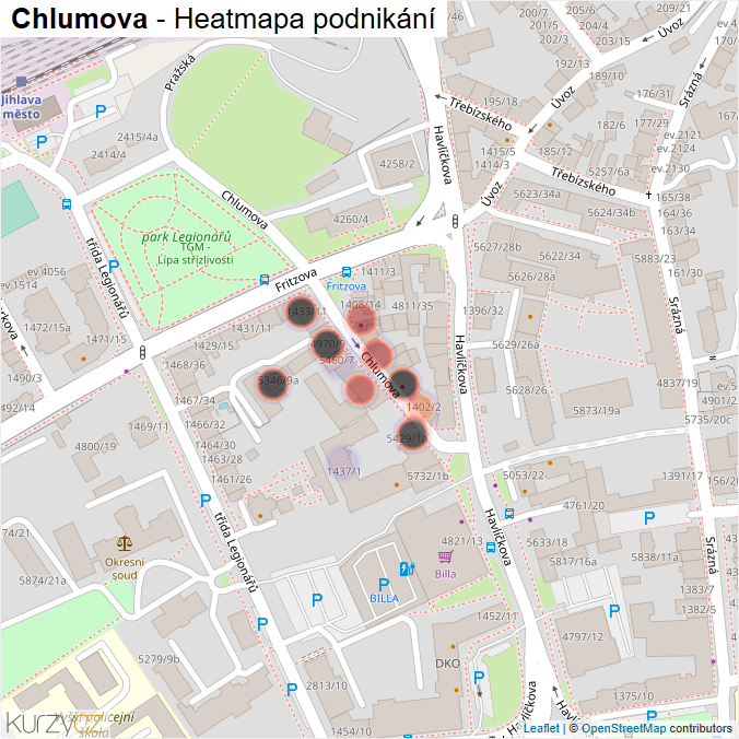 Mapa Chlumova - Firmy v ulici.