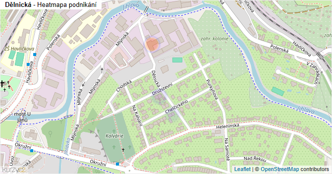 Dělnická - mapa podnikání