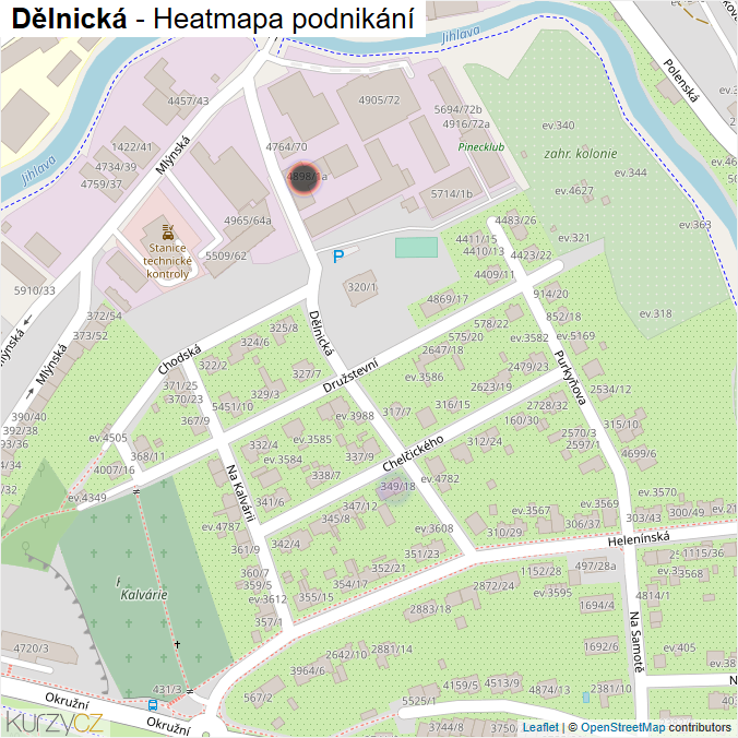 Mapa Dělnická - Firmy v ulici.