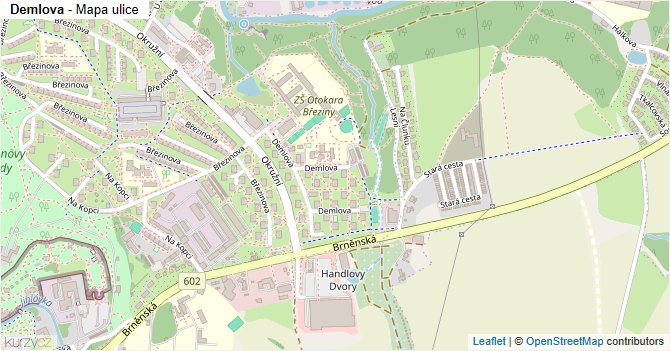 Demlova - mapa ulice