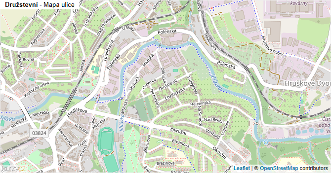 Družstevní - mapa ulice