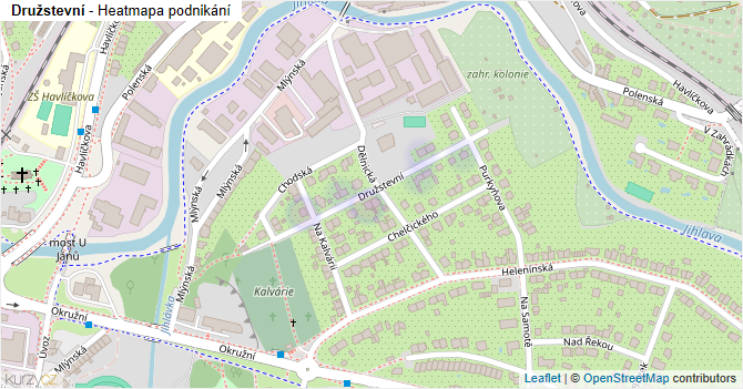 Družstevní - mapa podnikání
